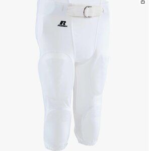 Russell Athletic Youth No Fly Practice Football Pant with Snaps and Belts, White